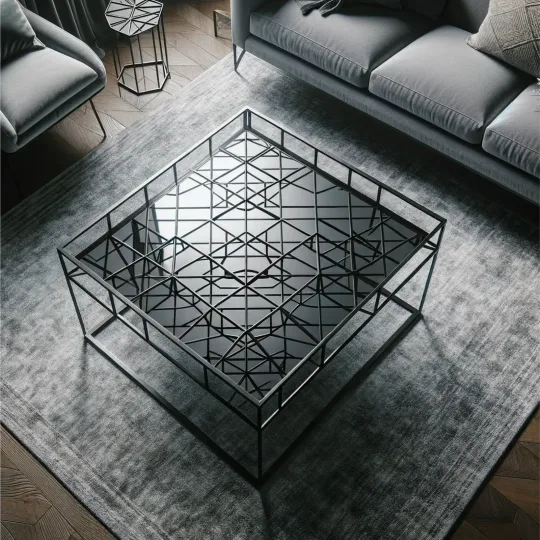 Contemporary Elegance: Metal Frame Glass Table